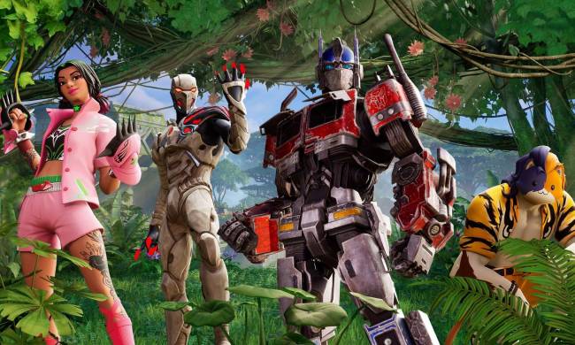 Characters including Optimus Prime from Fortnite.