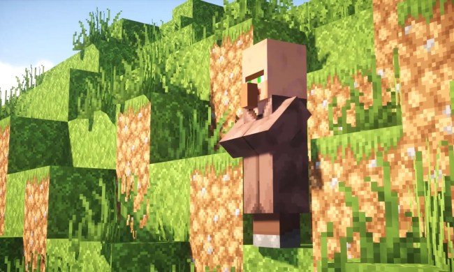 A villager looks at a sunset.