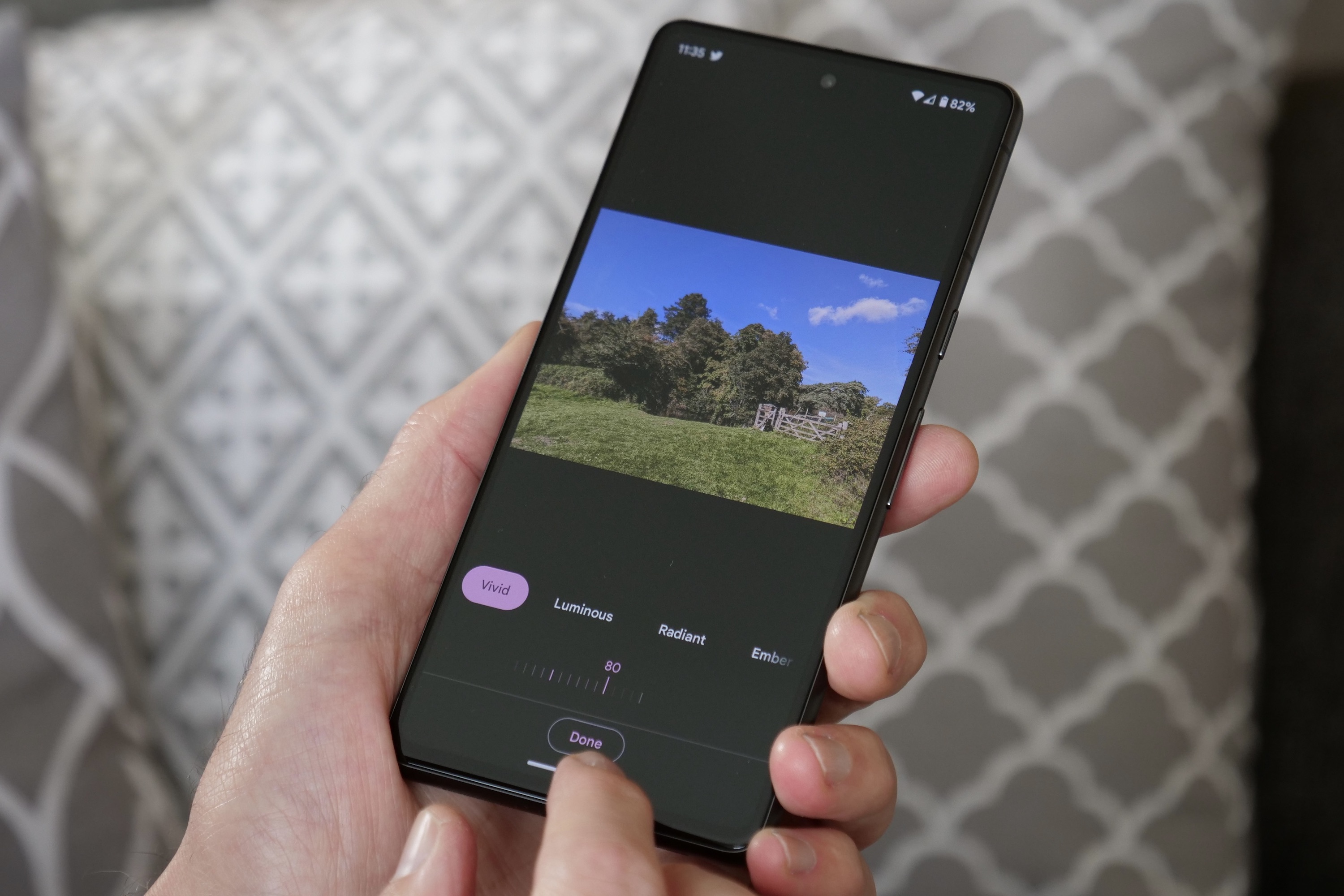 Editing a photo on the Google Pixel 7.