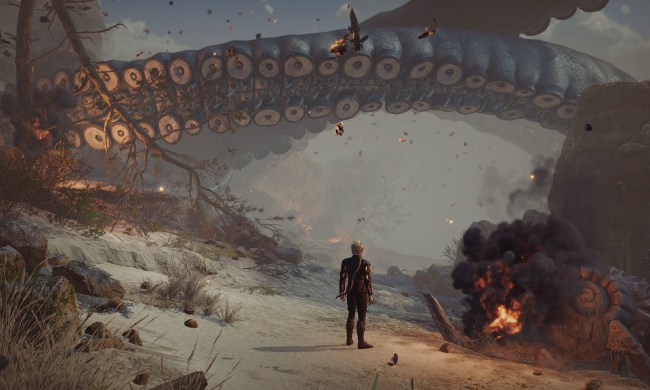 Baldur's Gate 3 player looking at gigantic enemy.